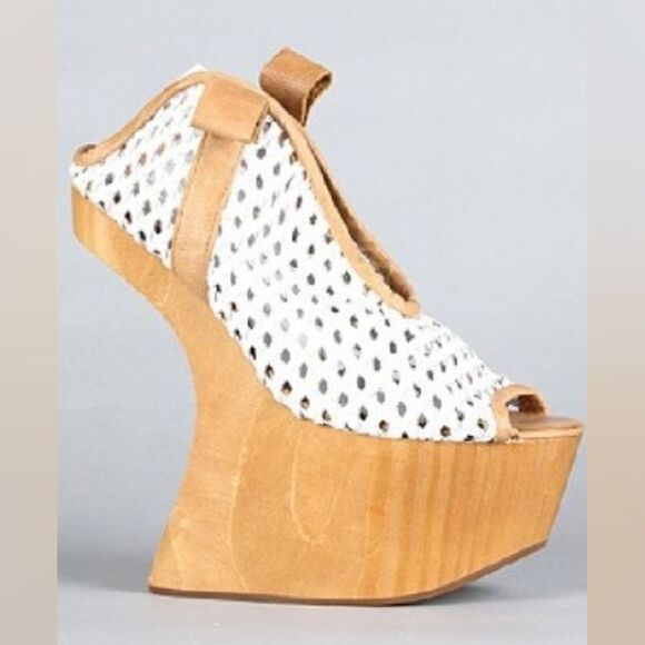 Jeffrey Campbell Maximalist Hyper Feminine Retro Art To Wear Wedge Heel 7  - Picture 6 of 13